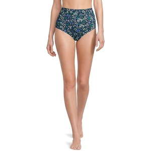 image:imageLands End Womens Chlorine Resistant Pinchless High Waisted Bikini BottomsNavy Multi Ditsy Floral