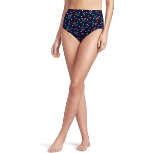 image:imageLands End Womens Chlorine Resistant Pinchless High Waisted Bikini BottomsNavyBerry Dot