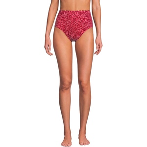 image:imageLands End Womens Chlorine Resistant Pinchless High Waisted Bikini BottomsRed Mini Dot