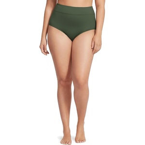 image:imageLands End Womens Chlorine Resistant Pinchless High Waisted Bikini BottomsRich Olive Green