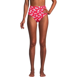 image:imageLands End Womens Chlorine Resistant Pinchless High Waisted Bikini BottomsStrawberry Tossed Floral