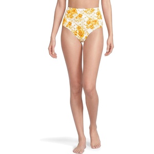 image:imageLands End Womens Chlorine Resistant Pinchless High Waisted Bikini BottomsYellow Mosaic Floral