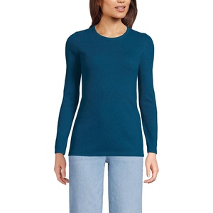 image:imageLands End Womens Cotton Rib Knit TShirtBaltic Teal