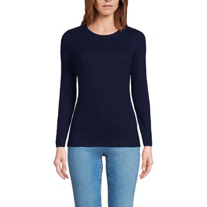 image:imageLands End Womens Cotton Rib Knit TShirtDeep Sea Navy