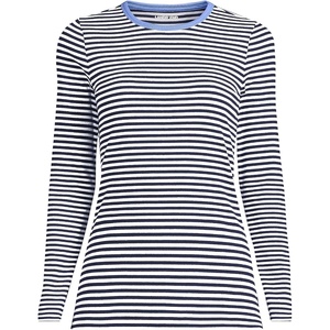 image:imageLands End Womens Cotton Rib Knit TShirtDeep Sea NavyWhite Stripe
