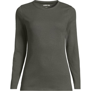 image:imageLands End Womens Cotton Rib Knit TShirtForest Moss