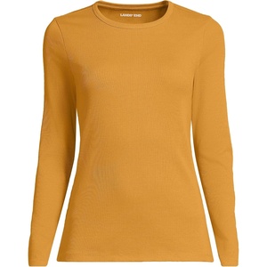 image:imageLands End Womens Cotton Rib Knit TShirtVintage Amber