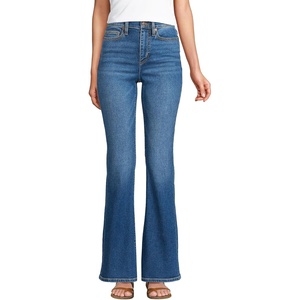 image:imageLands End Womens Denim High Rise Skinny Flare JeansIndigo Tide Blue