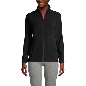image:imageLands End Womens Fleece Full Zip Jacket  100 Polyester Fleece AntiPill AntiStatic Stand Collar OnSeam Pockets Travel Petite and Plus SizesBlack