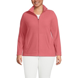 image:imageLands End Womens Fleece Full Zip Jacket  100 Polyester Fleece AntiPill AntiStatic Stand Collar OnSeam Pockets Travel Petite and Plus SizesSoft Mojave Rose