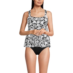 image:imageLands End Womens Flutter Tankini TopBlack Havana Floral