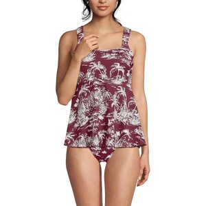 image:imageLands End Womens Flutter Tankini TopBurgundy Island Scenic