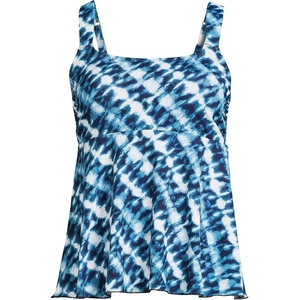 image:imageLands End Womens Flutter Tankini TopNavyWhite Bias Tie Dye
