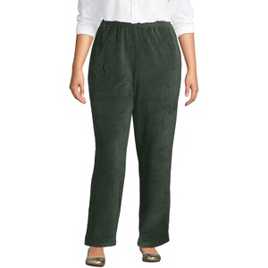 image:imageLands End Womens Knit Corduroy Pants  High Rise CottonRich Stretch Knit PullOn Casual Trousers Work Travel Lounge Petite and Plus SizesEvening Forest