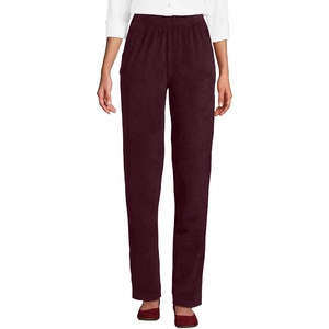 image:imageLands End Womens Knit Corduroy Pants  High Rise CottonRich Stretch Knit PullOn Casual Trousers Work Travel Lounge Petite and Plus SizesLush Burgundy