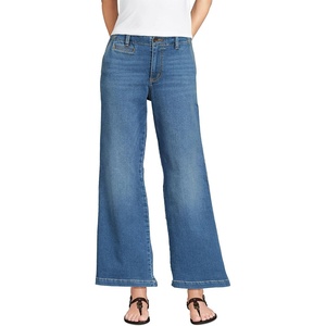 image:imageLands End Womens Mid Rise Denim Wide Leg Ankle JeansIndigo Tide Blue