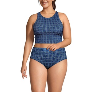 image:imageLands End Womens Racerback Midkini TopNavy Mosaic Mini Tile