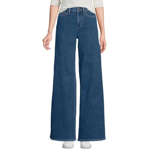 image:imageLands End Womens Recover Denim High Rise Extra Wide Leg JeansCrawford Wash