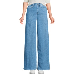 image:imageLands End Womens Recover Denim High Rise Extra Wide Leg JeansHutton Blue Wash