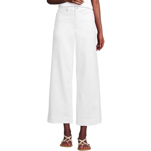 image:imageLands End Womens Recover Denim High Rise Wide Leg Crop JeansWhite