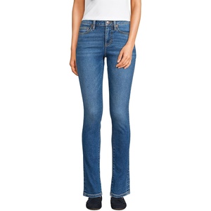 image:imageLands End Womens Recover Denim Mid Rise Slim Leg JeansIndigo Tide Blue