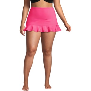 image:imageLands End Womens Ruffle Hem Swim SkirtPink Azalea