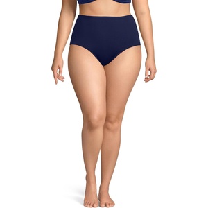 image:imageLands End Womens Sculpting Suit Chlorine Resistant Targeted Control Retro High Waisted Bikini Swim BottomsDeep Sea Navy