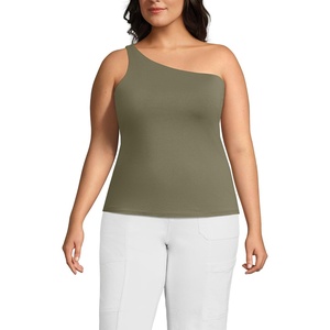 image:imageLands End Womens Slender One Shoulder TopSunwashed Olive