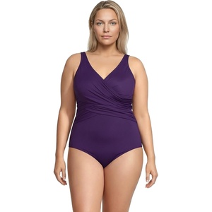 image:imageLands End Womens Slender Wrap SwimsuitBlackberry