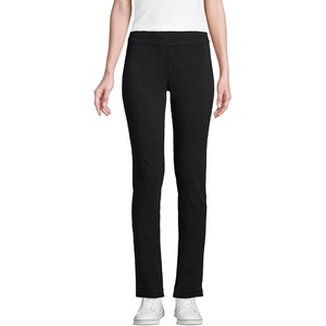 image:imageLands End Womens Slim Leg Knit Pull On Pants  Mid Rise CottonRich Jersey With Stretch Wide Elastic Waist Ankle Length Work Travel Petite and PlusBlack