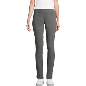image:imageLands End Womens Slim Leg Knit Pull On Pants  Mid Rise CottonRich Jersey With Stretch Wide Elastic Waist Ankle Length Work Travel Petite and PlusCharcoal Heather