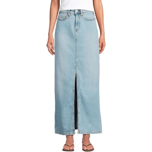 image:imageLands End Womens Soft Denim Maxi SkirtBreeze Blue Wash