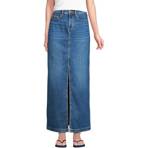 image:imageLands End Womens Soft Denim Maxi SkirtIndigo Tide Blue