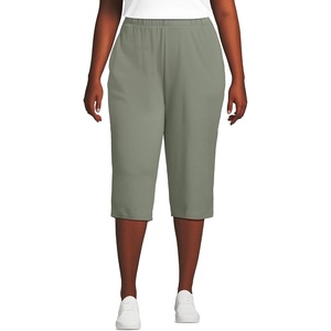 image:imageLands End Womens Sport Knit High Rise Elastic Waist Capri PantsSage