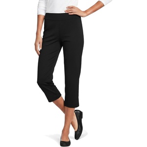 image:imageLands End Womens Starfish Mid Rise PullOn Crop PantsBlack