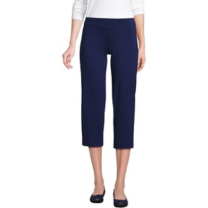 image:imageLands End Womens Starfish Mid Rise PullOn Crop PantsDeep Sea Navy
