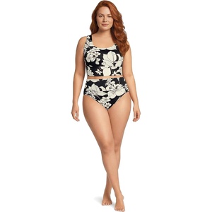 image:imageLands End Womens Tankini Swimsuit SetBlackEgret Lilies