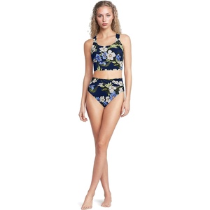 image:imageLands End Womens Tankini Swimsuit SetDeep SeaBlue Floral Tropic
