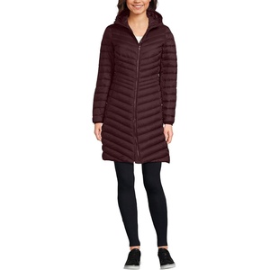 image:imageLands End Womens Ultralight Packable Long Down CoatLush Burgundy