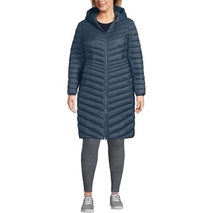image:imageLands End Womens Ultralight Packable Long Down CoatVintage Blue