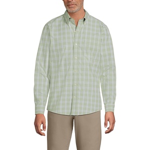 image:imageMens Traditional Fit No Iron Twill ShirtLight Stone Green Plaid