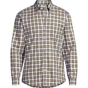image:imageMens Traditional Fit No Iron Twill ShirtMuted YellowNavy Plaid