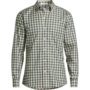 image:imageMens Traditional Fit No Iron Twill ShirtPale FlaxAsparagusNavy Plaid