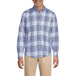 image:imageMens Traditional Fit No Iron Twill ShirtPale Slate BlueLilac Plaid