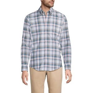 image:imageMens Traditional Fit No Iron Twill ShirtWhiteRain Storm Blue Plaid