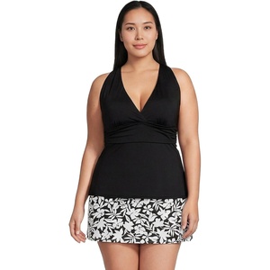 image:imageWomens Chlorine Resistant Plunge XBack Tankini Swimsuit TopBlack