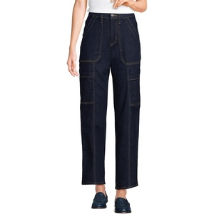 image:imageWomens Denim High Rise Utility Cargo Ankle JeansRiver Rinse