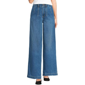 image:imageWomens Petite Soft Denim High Rise Wide Leg Top Stitch TrousersIndigo Tide Blue