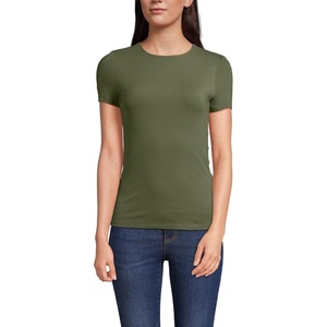 image:imageWomens Short Sleeve Tugless Double Layer Crew Neck Knit TopVintage Pine Green