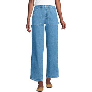 image:imageWomens Soft Denim High Rise Utility Cargo Ankle JeansHutton Blue Wash